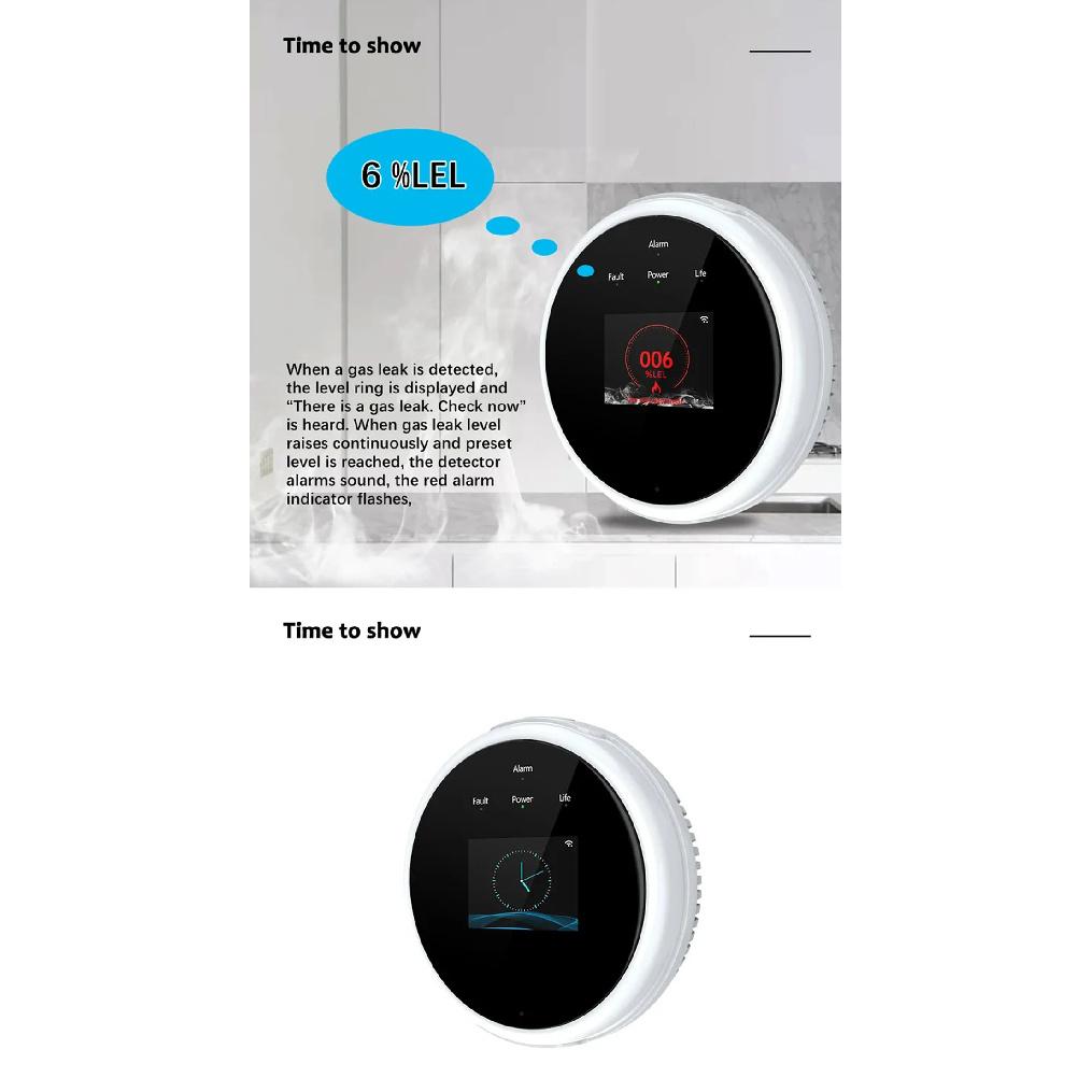 Tuya App WiFi Gas Detector-Used for Leak Detection,Safety Alarm,Real-time Monitoring,App Control,Sensitivity,Easy Installation