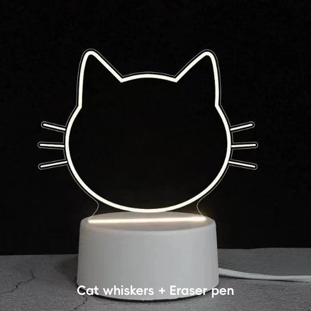 3D Sticky Note Message Board Home Decor Night Light USB Charging Warm Light Desk Bedside Lamp Kids Girlfriend Gift