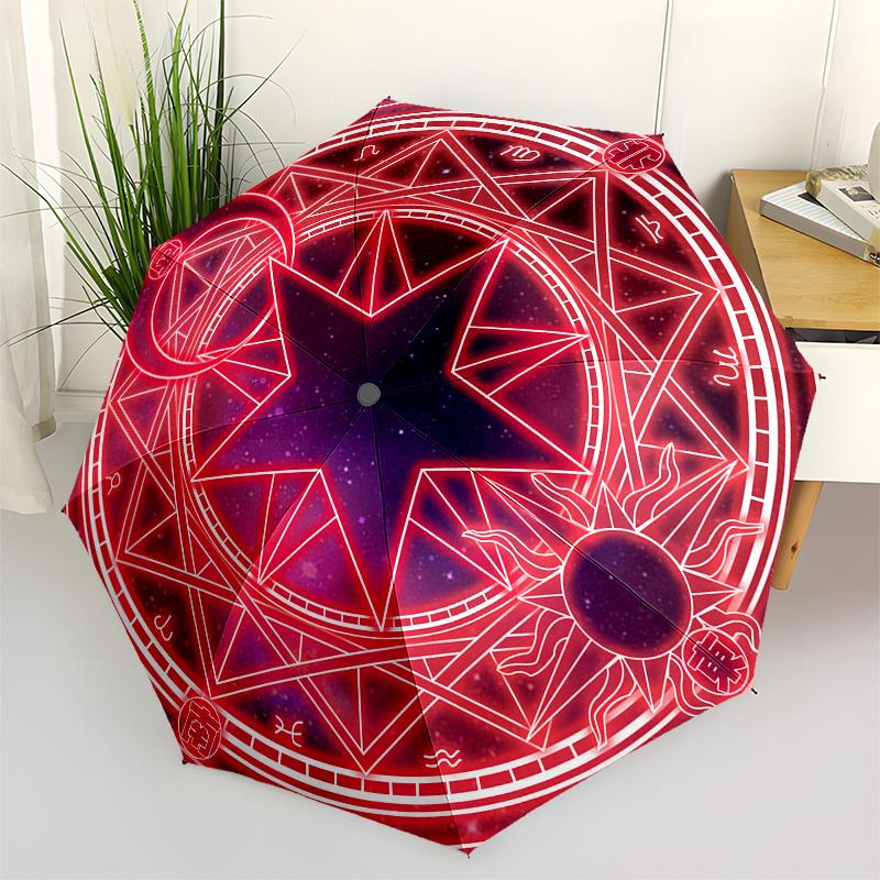 

Star Geometry themed, Eight ribbed, Self folding Umbrella Is Suitable for Everyday Outdoor Use and Is An Ideal Gift for Friends and Family,
