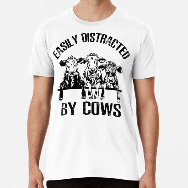 

Easily Distracted By Cows (Cow Lover Gift) T-Shirt S-5XL Best T-Shirt L