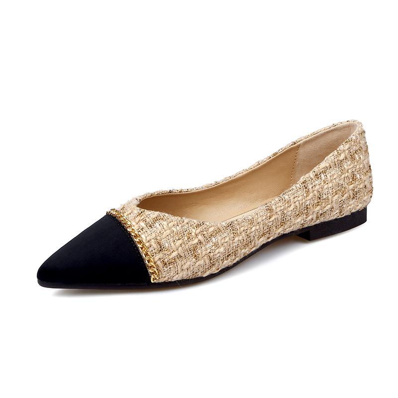 

Туфли Мэри Джейн с острым носком Weiwei Girl: Летние балетки на мягкой подошве, с мелким вырезом, больших размеров, женская обувь в корейском стиле 35 абрикосовый