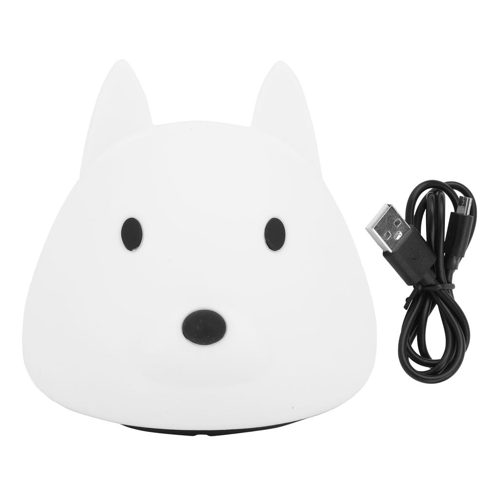 Cute Night Light Dog Animal Silicone Lamp Colorful Gradient Ambient Lighting for Bedroom