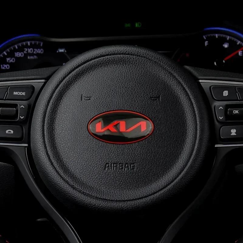 2026 Hot Car Sticker Car Front Emblem Rear Trunk Badge Steering Wheel Sticker for KIA K2 K3 K5 Picanto Rio Ceed Sportage Cerato