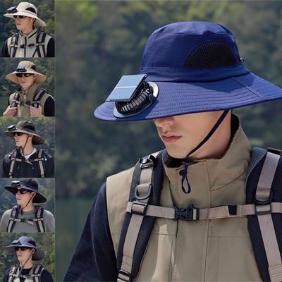 Lightweight Breathable Solar Fan Caps For Summer Outdoor Activities Adjustable Headgear With Sun Protection