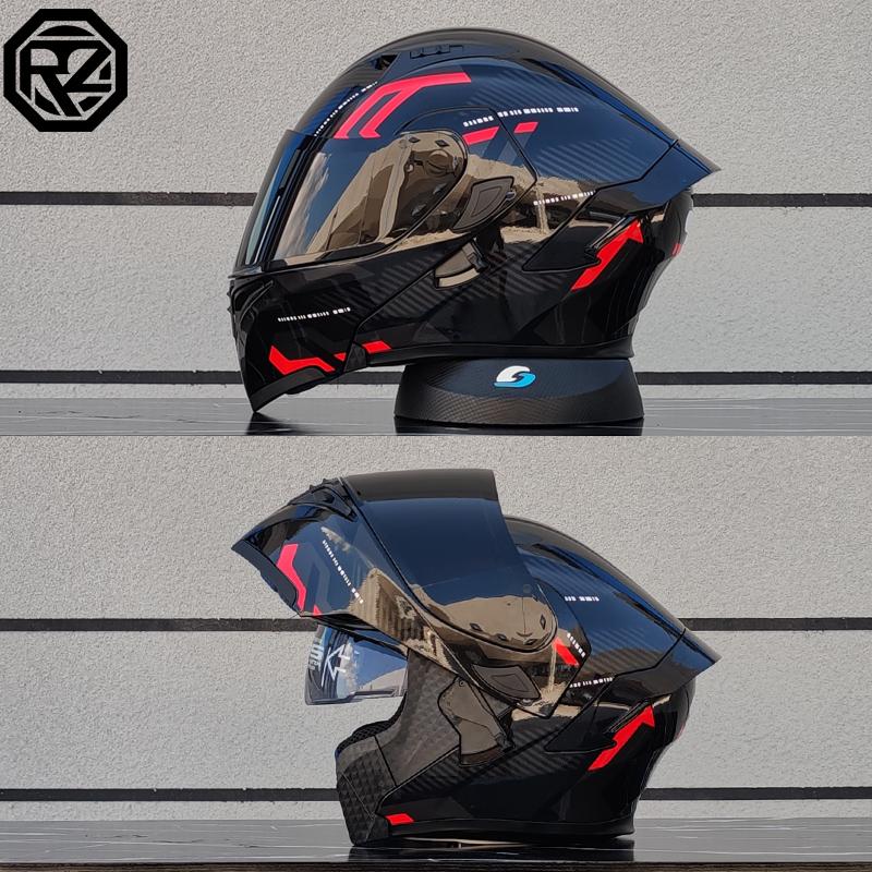 Motorradhelme Doppelvisier Modularer Klapphelm DOT-geprüft Integralhelm Motorrad-Rennhelm Klapphelm für Motorrad