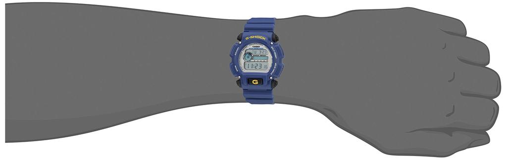 Casio Кварцовий годинник з гумовим чоловічим ремінцем G-Shock, синій, 23,75 (Модель DW-9052-2V)