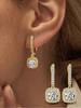 925 Silver Fashion Simple Square Zircon Hoop Earring For Women Engagement Wedding Luxury High Quality Fine Jewelry