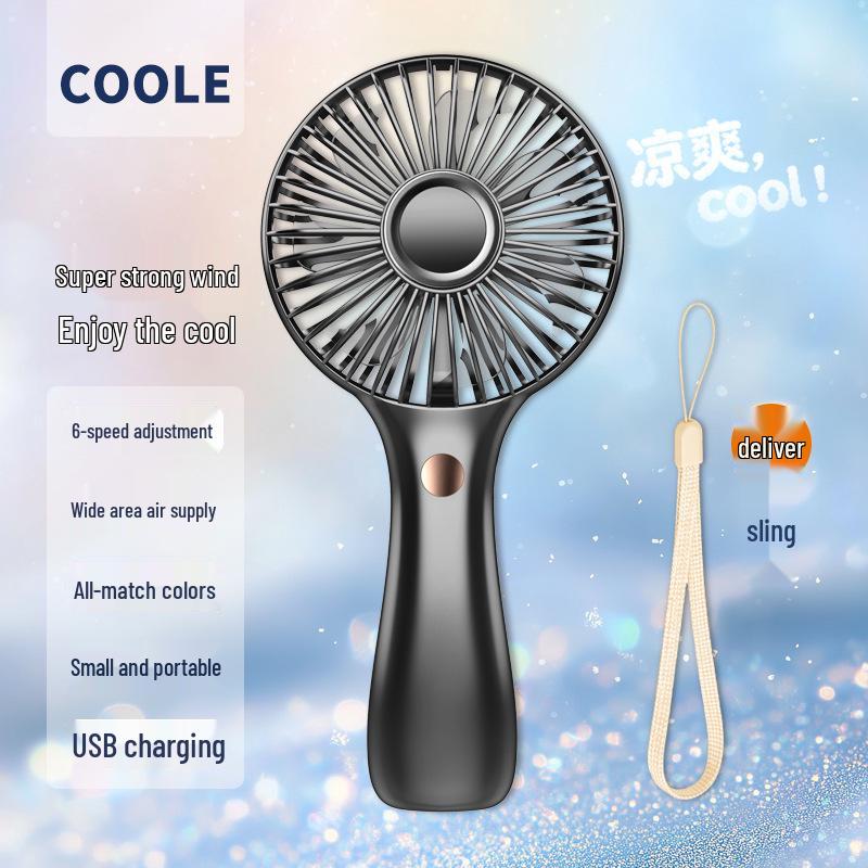 

Portable 6-Speed Handheld Fan with Long Battery Life and USB Charging 21*10.2*3.5 CM