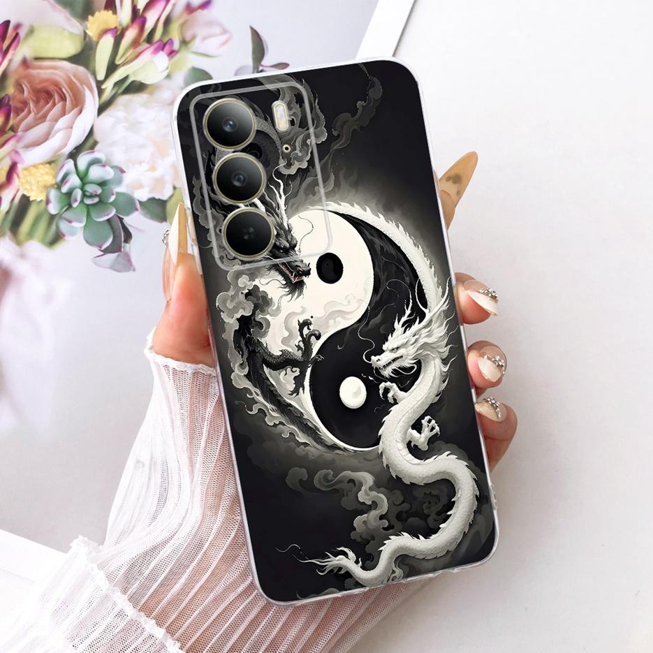 Para Realme C75 4G Funda RealmeC71 Cubierta Pintada de Dragón Tigre Genial Funda de Teléfono Suave Delgada Para Realme C71 C75 C 75x RealmeC75 X Carcasa