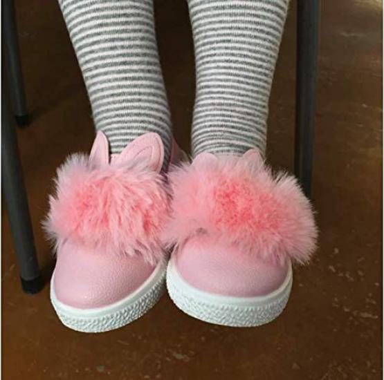 Micia Luxury Baby Soft Bunny Baby Size Shoes, Cute, Fluffy, Princess, Blue, 10, 17.5cm