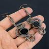 Black Onyx 999 Copper Wire Wrapped Earrings, Handmade Gemstone Earrings Jewelry, Gifts For Wife Brand New Earrings