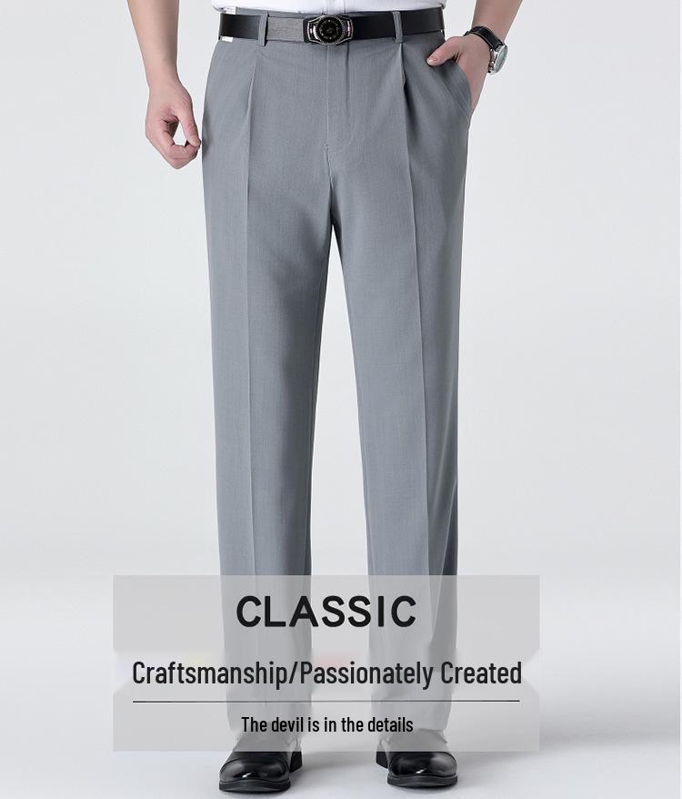 2026 Sommer Herren Anzughose aus Maulbeerseide und Wolle - Für die Mitte des Lebens, Bügelfrei, Gerades Bein, Hochwertiges Gefühl