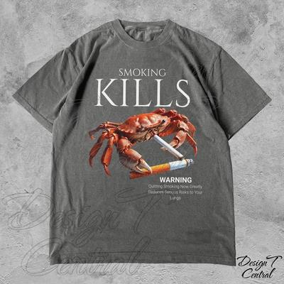Rauchen tötet Raucherkrabbe Unisex T-Shirt Ungezügeltes Shirt Weirdcore Shirt Größe S3X Unisex T-Shirt