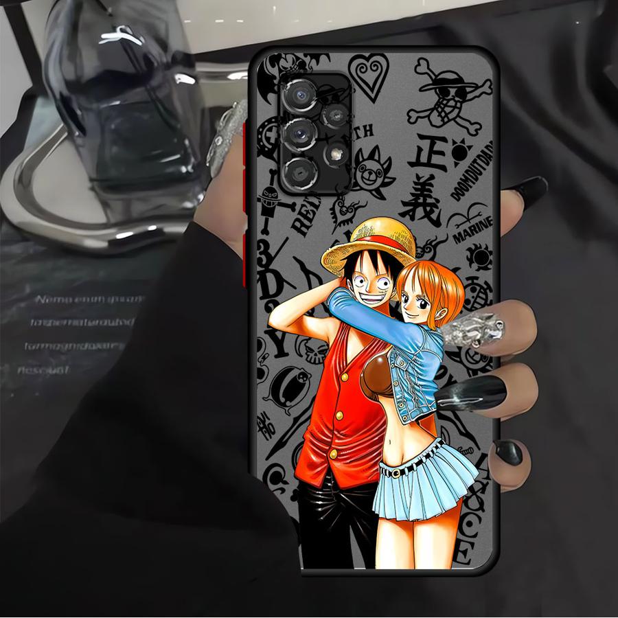 Case for Samsung Galaxy A35 A34 A36 A54 A14 A23 A16 A15 A56 A55 A53 A73 A33 A52S A72 A17 A52 Phone Cover One Piece Couple Luffy