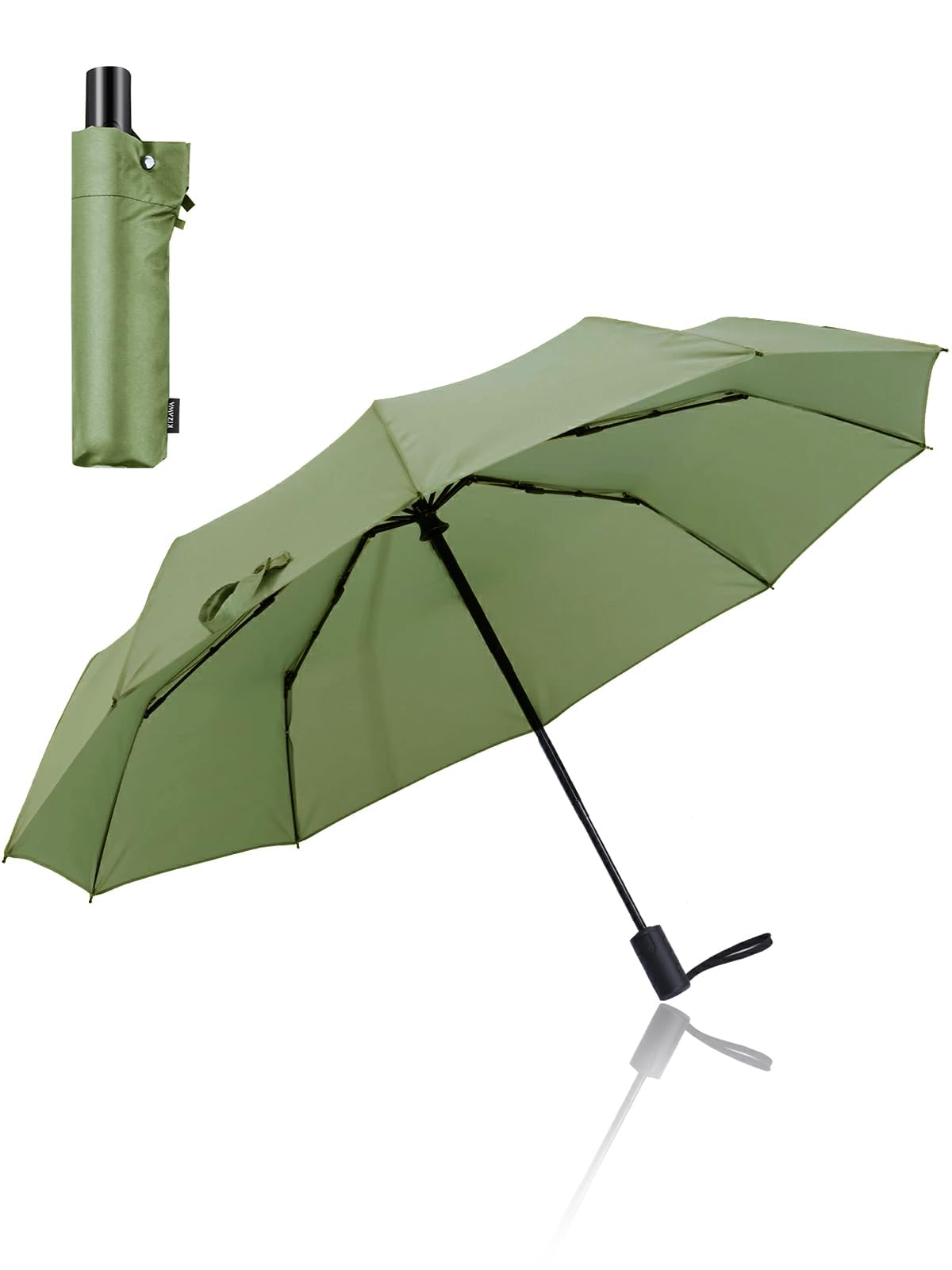 

KIZAWA Складной Автоматический Зонт с 10 58см Основными Спицами, Открытие/Закрытие в Одно Касание, Большой, Мужской Женский, Водоотталкивающий, Прочный, Ветроустойчивый,