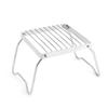 Folding Campfire Grill Stainless Steel Striped Barbecue Grill Holder Portable Stove Stand Bracket for Outdoor Camping