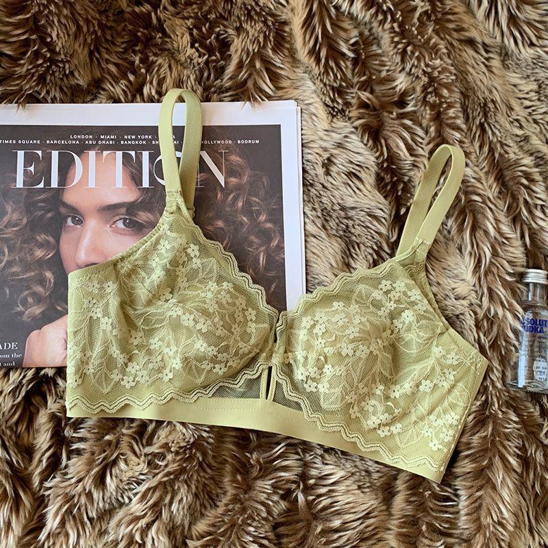 

French Lace Bra Women s Thin Crystal Cup Underwear Women s No Steel Ring Rabbit Ear Cup Bra Push Up Bra S