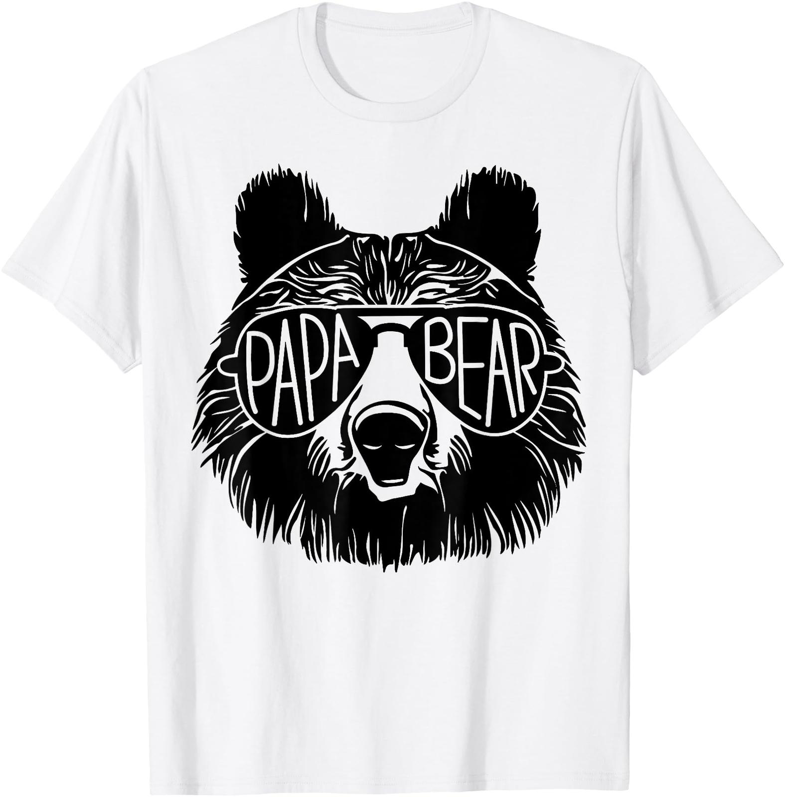 Mens Papa Bear Face Sunglasses Papa Bear Lover Father s Day T-Shirt Mens Womens Tees Top 3XL