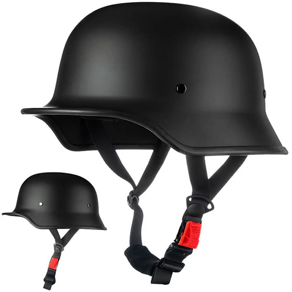 

Motorcycle German Style Scoop Helmet Retro Half Helmet Summer Cruising Electric Bike Helmet DOT Approved For Men And Women M
