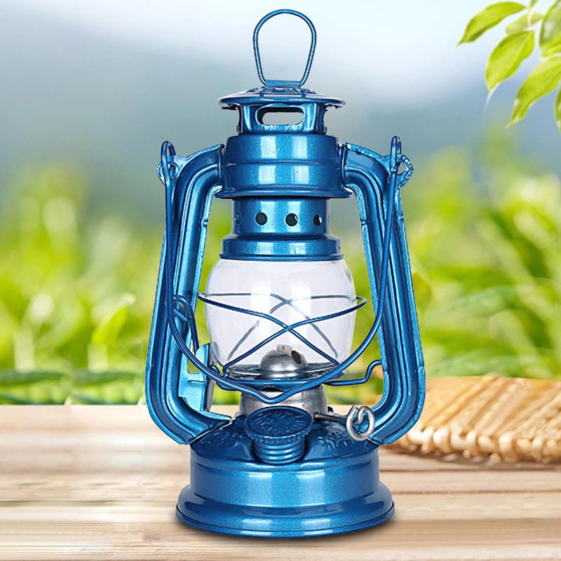 Metal Kerosene Lantern Vintage Oil Burning Lantern  Hurricane Table Lamps with Handle for Camping Home Hiking Patio