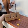 Vintage college style tote bag simple shoulder armpit bag ins premium sense niche locomotive bag