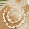 Fashion Handmade Braided Shell Necklace Bracelet Jewelry Set For Women Bohemian Summer Beach Resort Vocation Accessories Gift