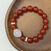Natural Stone Beaded Bracelets for Women Handmade 10mm Round Beads Agate Bracelet Semi-Precious Gemstone Elastic Bangle DIY Jewelry Gifts