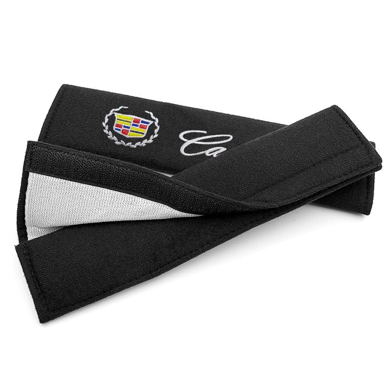 Cotton Car Emblem Badge Seat Belt Cover Shoulder Protection Cushion For Cadillac CT4 Seville ATS Celestiq Ciel Escala SRX XT6 EV XLR ELR Elmiraj EXT