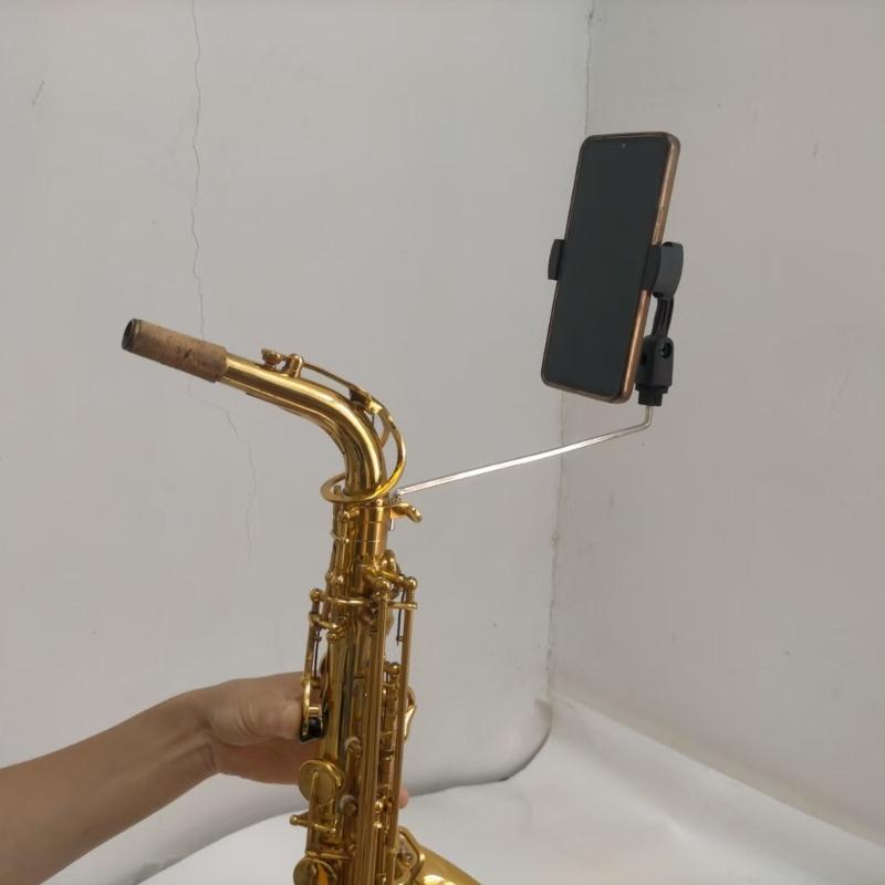 Adjustable Brass Instrument Phone Clip Mount For Musicians Compatibility With Various Smartphone Size
