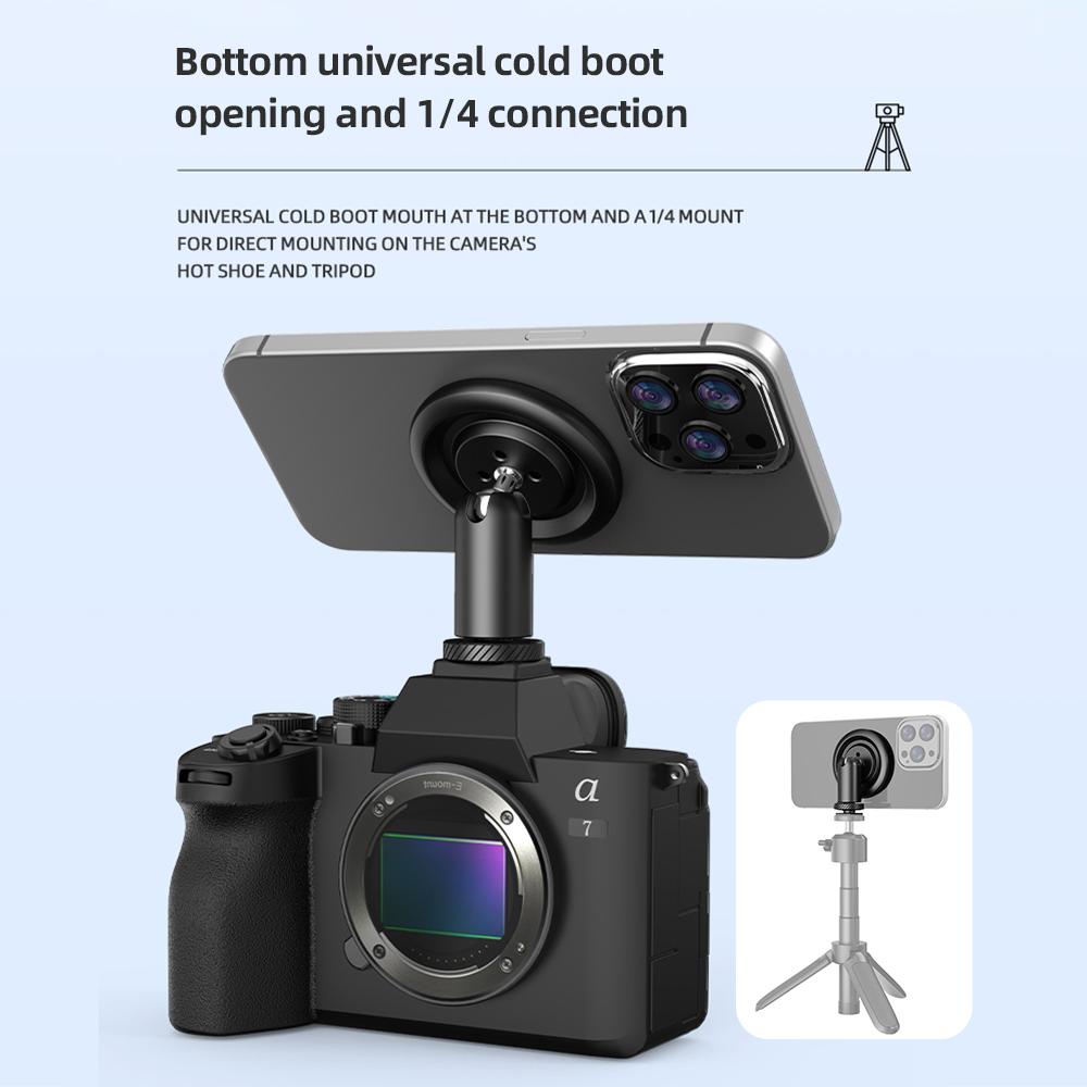 

Портативное магнитное крепление для телефона, держатель для телефона, магнитное крепление для штатива, быстросъемное с магнитным креплением B Magnetic Base Cold Shoe Base