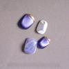 10pcs/set Handmade Dreamy Blue Press-On Nails Short Ballet Shape Gradient & Ombre Design Glossy Finish Removable False Nail Tips