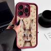 Retro Floral Rabbit Pattern Silicone Phone Case For Samsung Galaxy S25 S24 S23 S22 S21 Ultra Plus S20 FE A55 A54 A15 A35 Cover