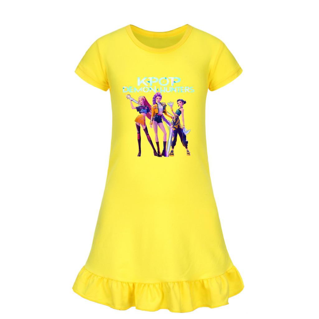 4993 Kids Girls Mira Zoey Rumi Printed Ruffle Short Sleeves Casual Dress