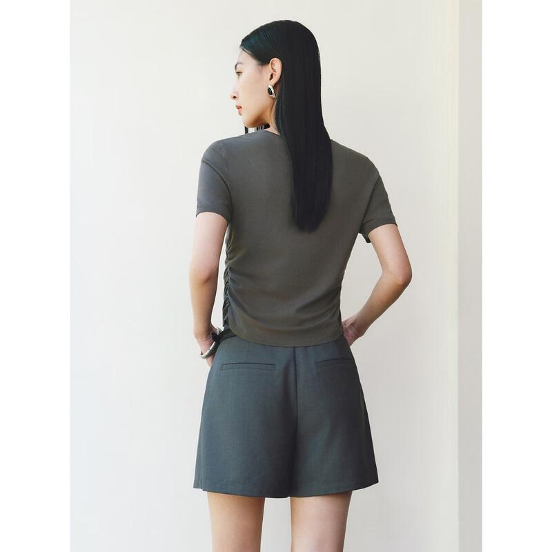 Dámský lehký pletený top s krátkým rukávem a U-výstřihem Peacebird