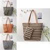 Woven Straw Tote Bag With Zipper Closure For Casual Travel And Summer Outings
