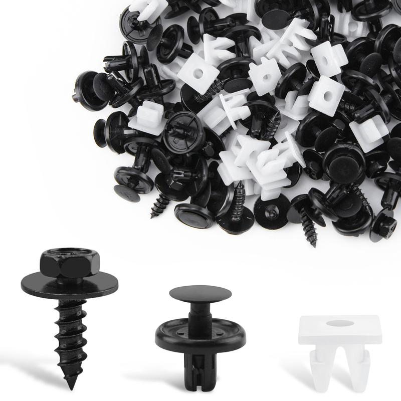 100Pcs Engine Under Cover Retainer Clips for Toyota 90467-07201 90189-06193 90159-60477 Push-Type Fastener Nut Screw Bolt