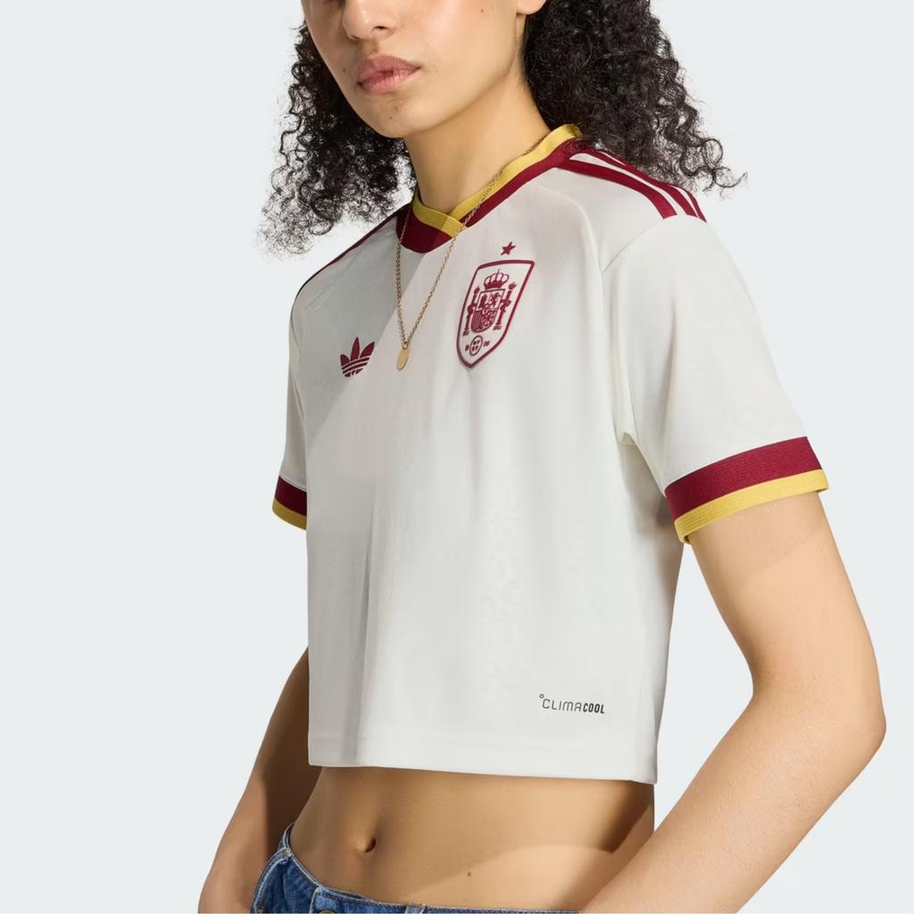 adidas Originals Climacool Spagna 26 Trasferta Manica Corta Girocollo Traspirante a Strisce Maglia da Calcio Maglia Donna KE8078