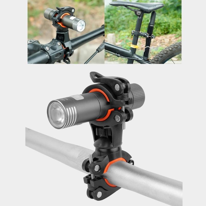 Bike Flashlight Stand 360°Rotatable Bicycles Light Brackets Torches Clip Adjusted Bicycles Front Torches Mount Enduring