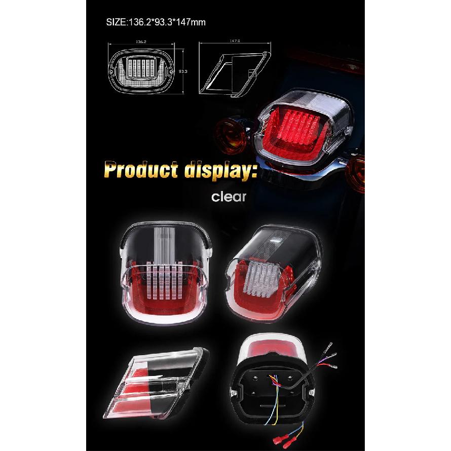 Motorcycle Tail Light LED Rear Lamp Taillight Brake Stop Turn Signals for Harley-Davidson Sportster Softail Dyna Lay Down Super
