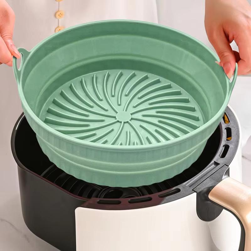 Silicone Air Fryers Oven Baking Tray Foldable Silicone Liners Pizza Fried Chicken Airfryer Reusable Mat Kitchen Accessorie