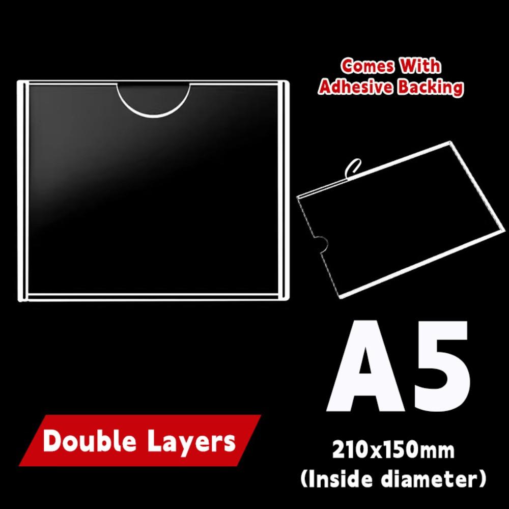 Self-Adhesive Photo Frame Clear Card Holder Durable Label Holder Supermarket