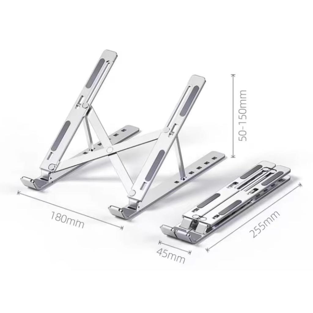 Sweeml Foldable Laptop Aluminum Adjustable Height and Ideal for Telework and Home Computer and Black Stand, Alloy, Angle, Portable, Use, Accessories,