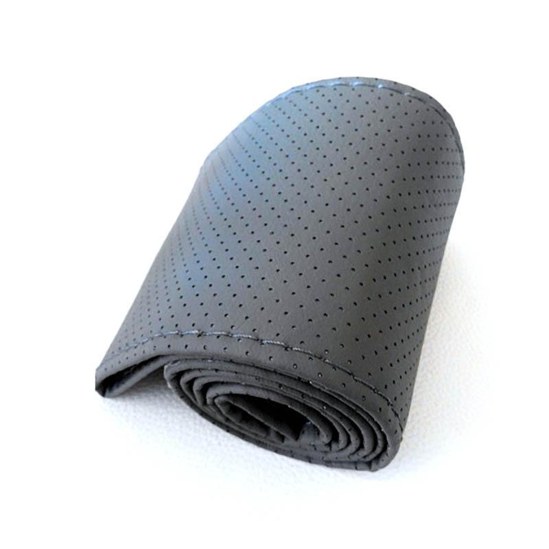 38cm Microfiber Car Steering Wheel Cover Soft Leather Braid On The Steering-Wheel with Needle Thread DIY Car Decoration