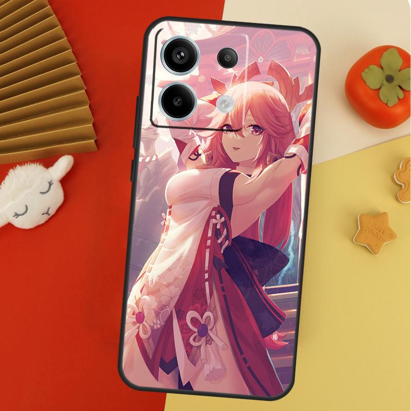 Yae Miko Genshin Impact Case For Xiaomi Redmi 12C 13C 14C 10C Redmi Note 14 Pro 13 12 11 9 10 9S 10S 11S 12S Cover