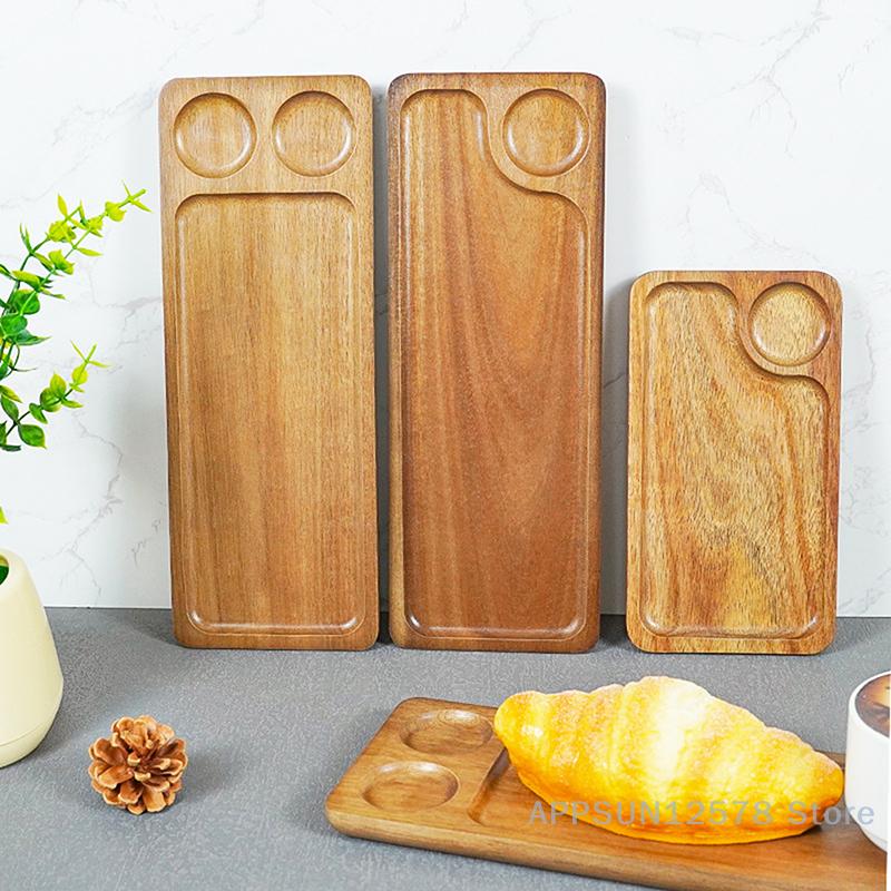 Vassoio in Legno per Tè Caffè Piatto per Frutta Dessert Caramelle Vassoio Decorativo in Legno per Pane Snack Torta Vassoio Piatto Stoviglie