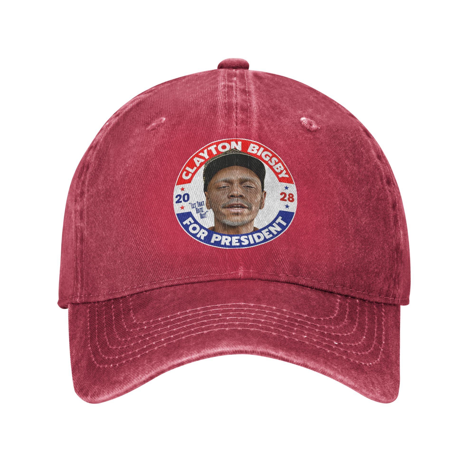 Clayton Bigsby For President Baseball Caps Vintage Distressed Cotton Snapback Hat for Unisex Women Outdoor Gift Hats Cap One Size