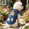 Dog Clothes for Small Medium Dogs Summer Denim Shirt with Leash Ring Soft Breathable Sweatshirt Sleeveless Pet Outfits