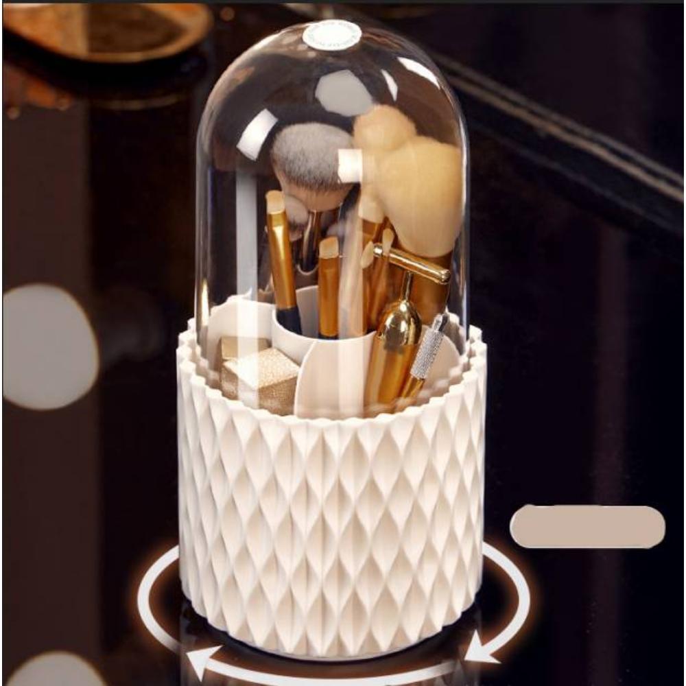 Multifunktionale, um 360 ° drehbare Aufbewahrungsbox für Make-up-Pinsel, tragbare Aufbewahrungsbox für Desktop-Kosmetik, Lippenstift, Augenbrauenstift, Lidschattenpinselhalter