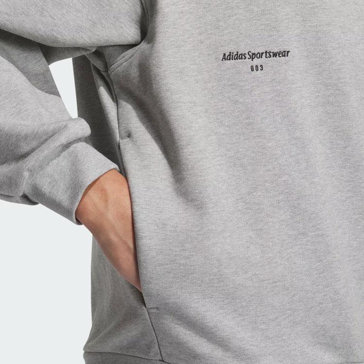 Adidas Small Logo Crew Sweatshirt With Letter Details Men Tops Medium-Heather-Grey IZ1597