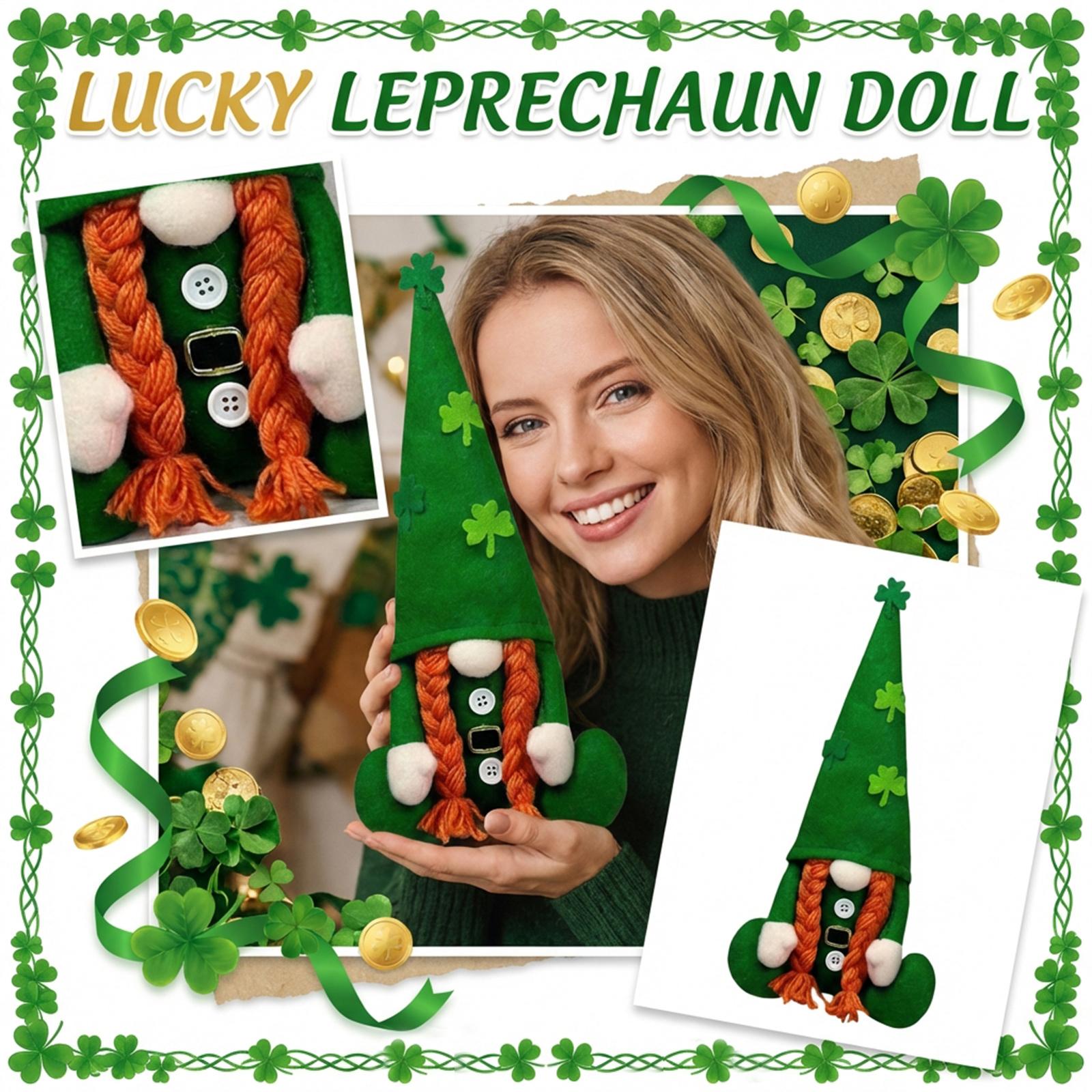 Patrick s Day Green Hat Doll, Irish Day= Faceless Man Decoration One Size
